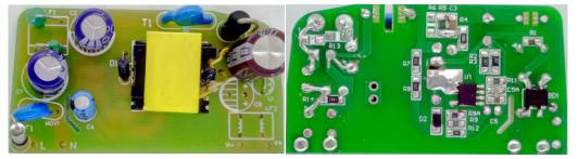 12V1A電源適配器方案PCB及DEMO實物圖